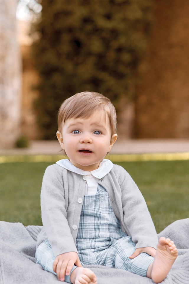 Long outfit - Grey marl check cotton - Image principale