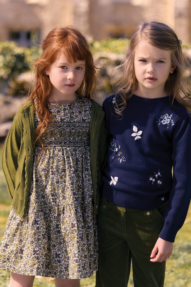 Cardigan - Olive scalloped wool - Image principale