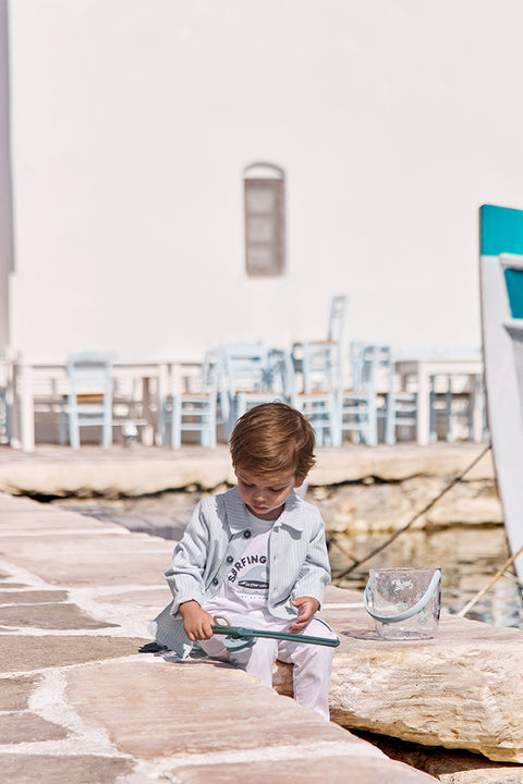 Jacket - Blue cloud cotton Stripes - Image principale