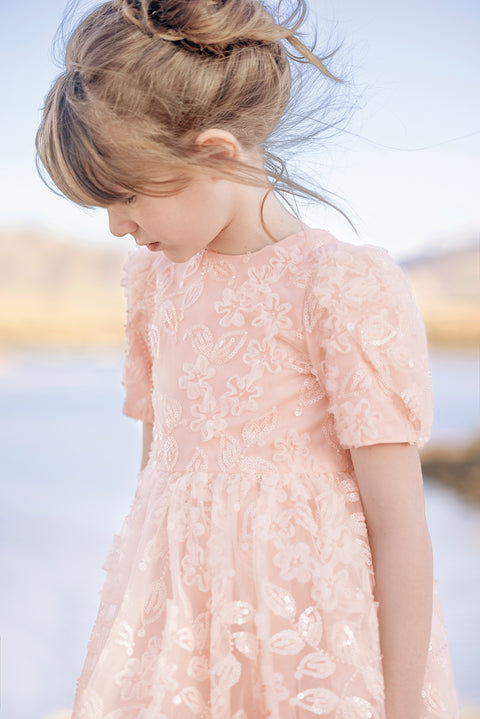 Robe - Rose sequin cérémonie - Image principale