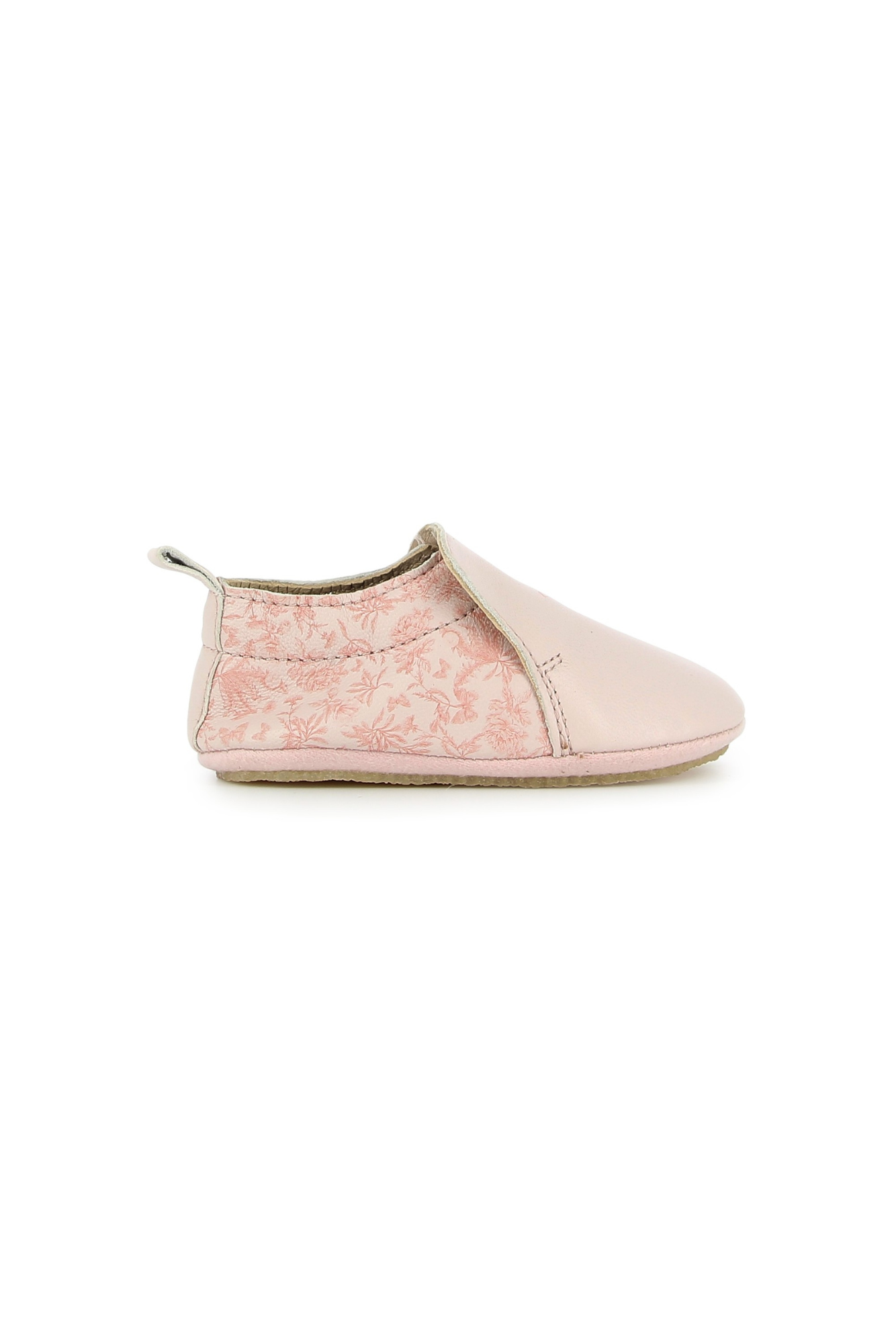 Zapatilla - Cuero Rosa Estampado inspiración Toile de Jouy