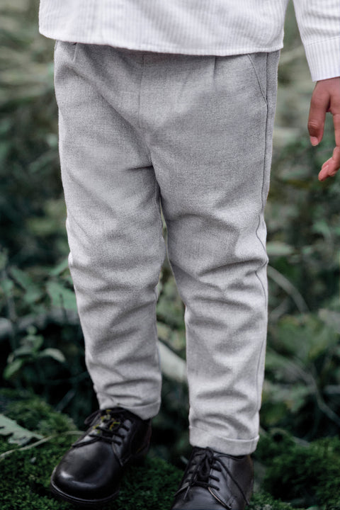 Pantalon - Flanelle gris chiné - Image principale