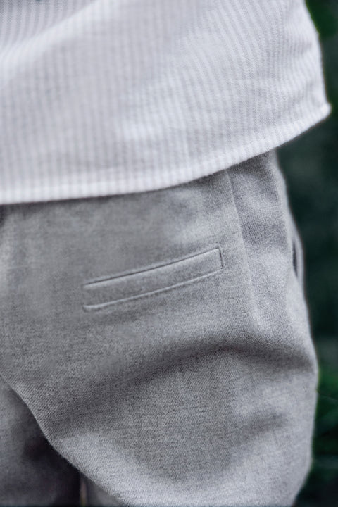 Pantalon - Flanelle gris chiné - Image principale