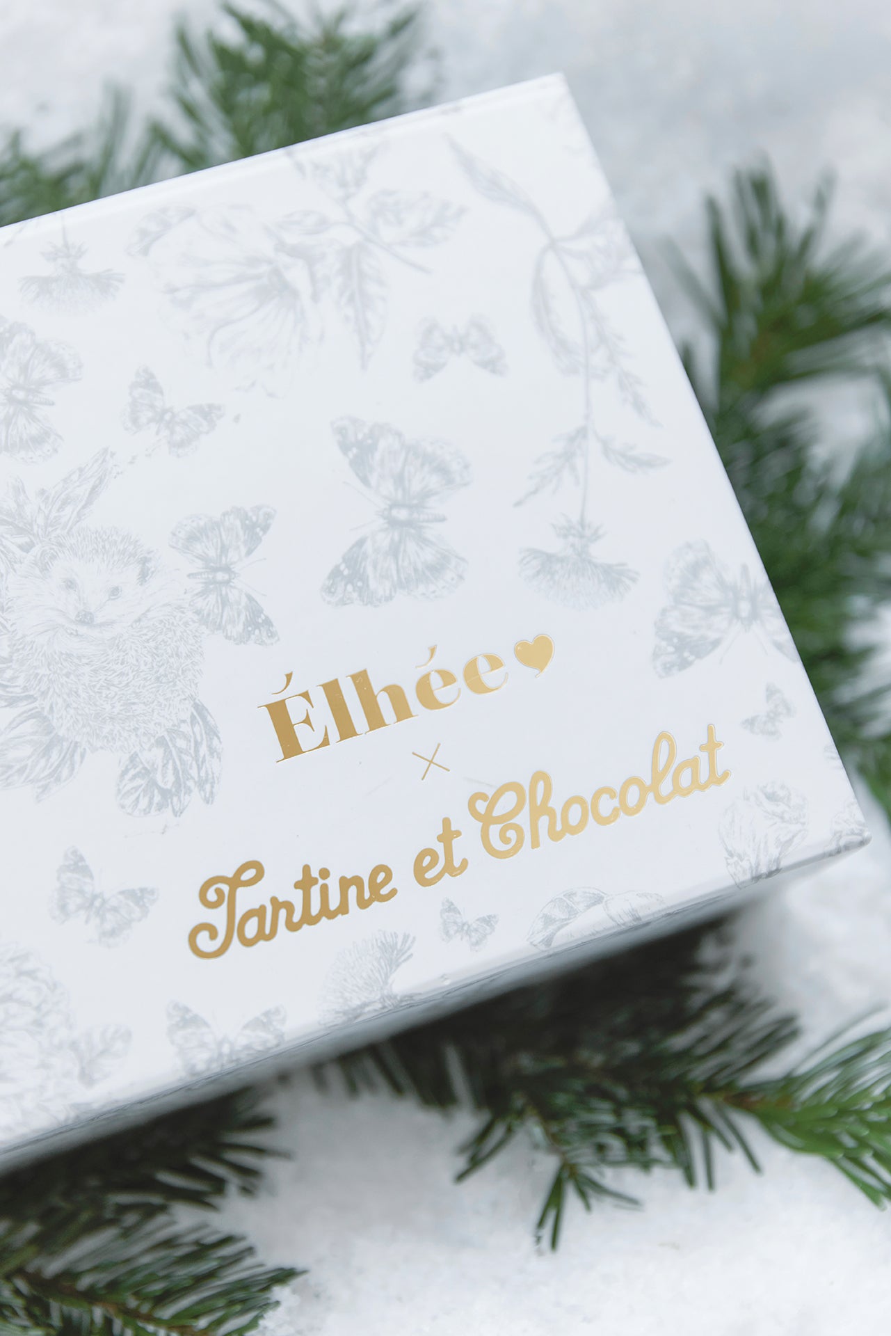 Coffret biberon et doudou - Toile de jouy gris Élhée x Tartine et Chocolat