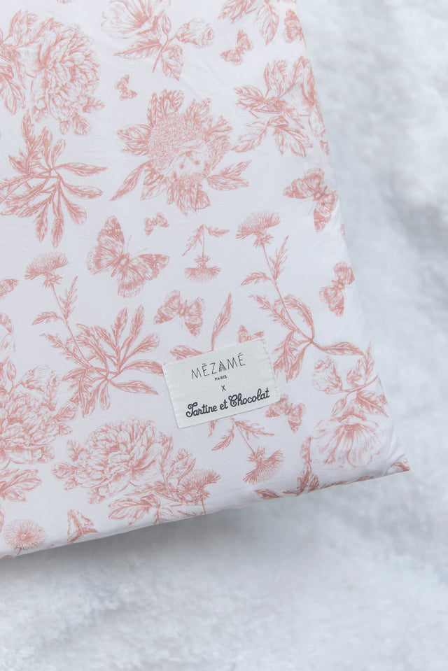 Housse imprimée toile de jouy rose - Mèzamé x Tartine et Chocolat - Image principale