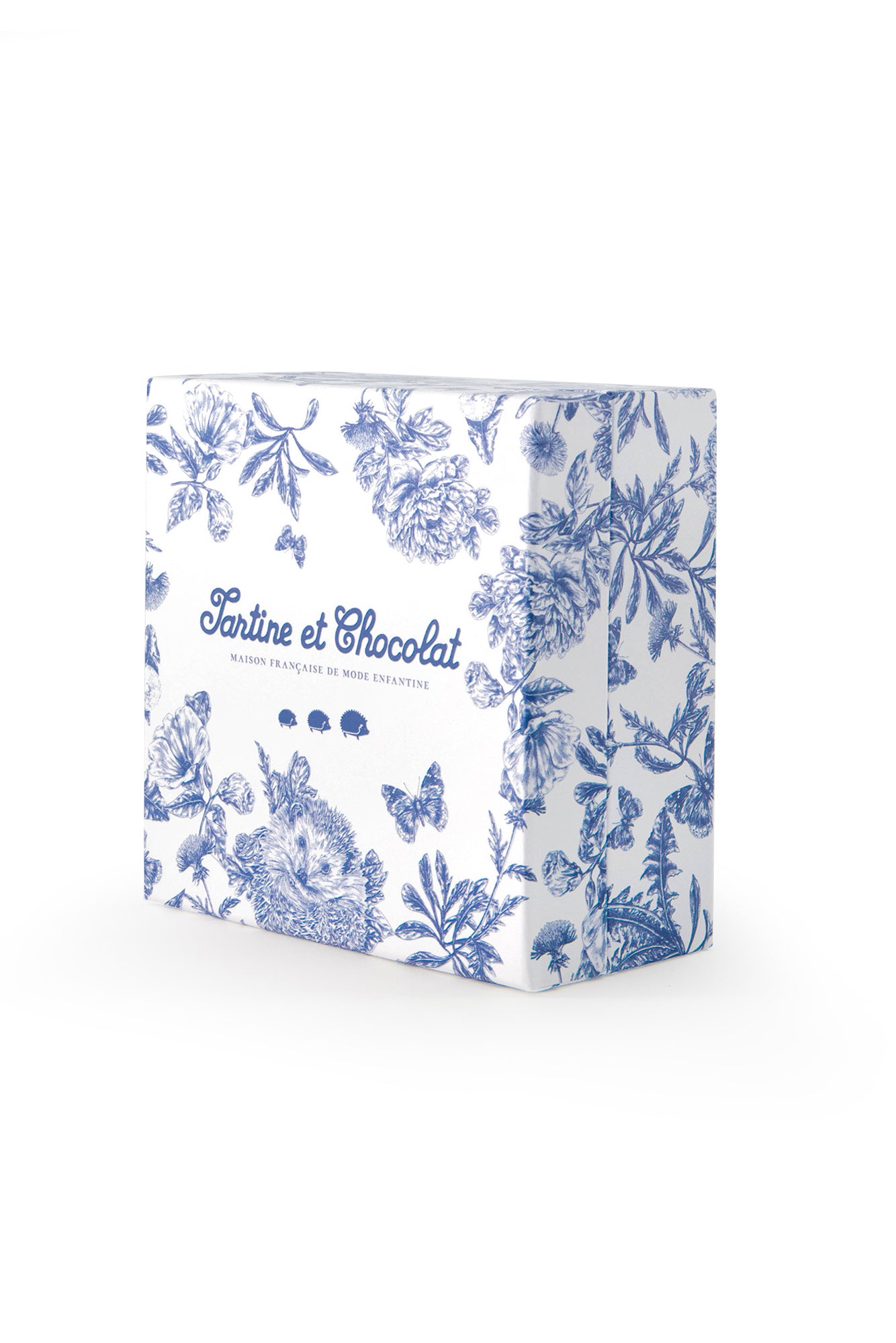 Augustin le Lapin - Doudou imprimé inspiration Toile de Jouy bleu