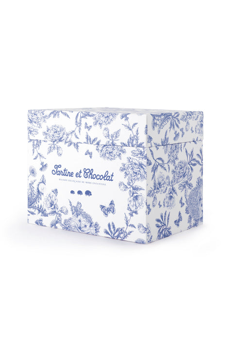 Augustin le Lapin musical - Imprimé inspiration Toile de Jouy bleu - Image principale