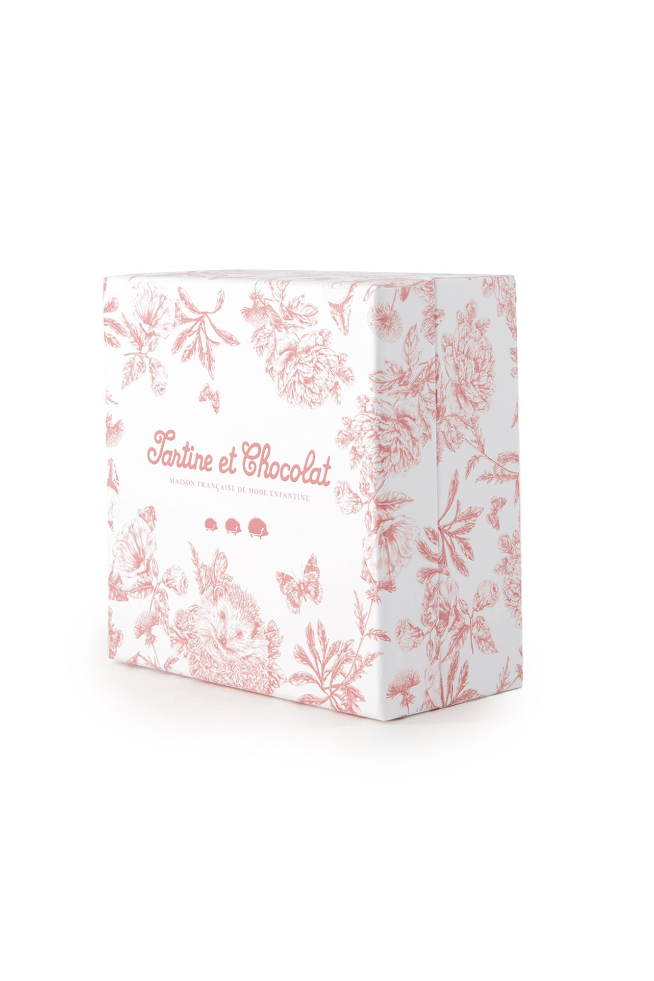 Augustin le Lapin - Doudou imprimé inspiration Toile de Jouy rose