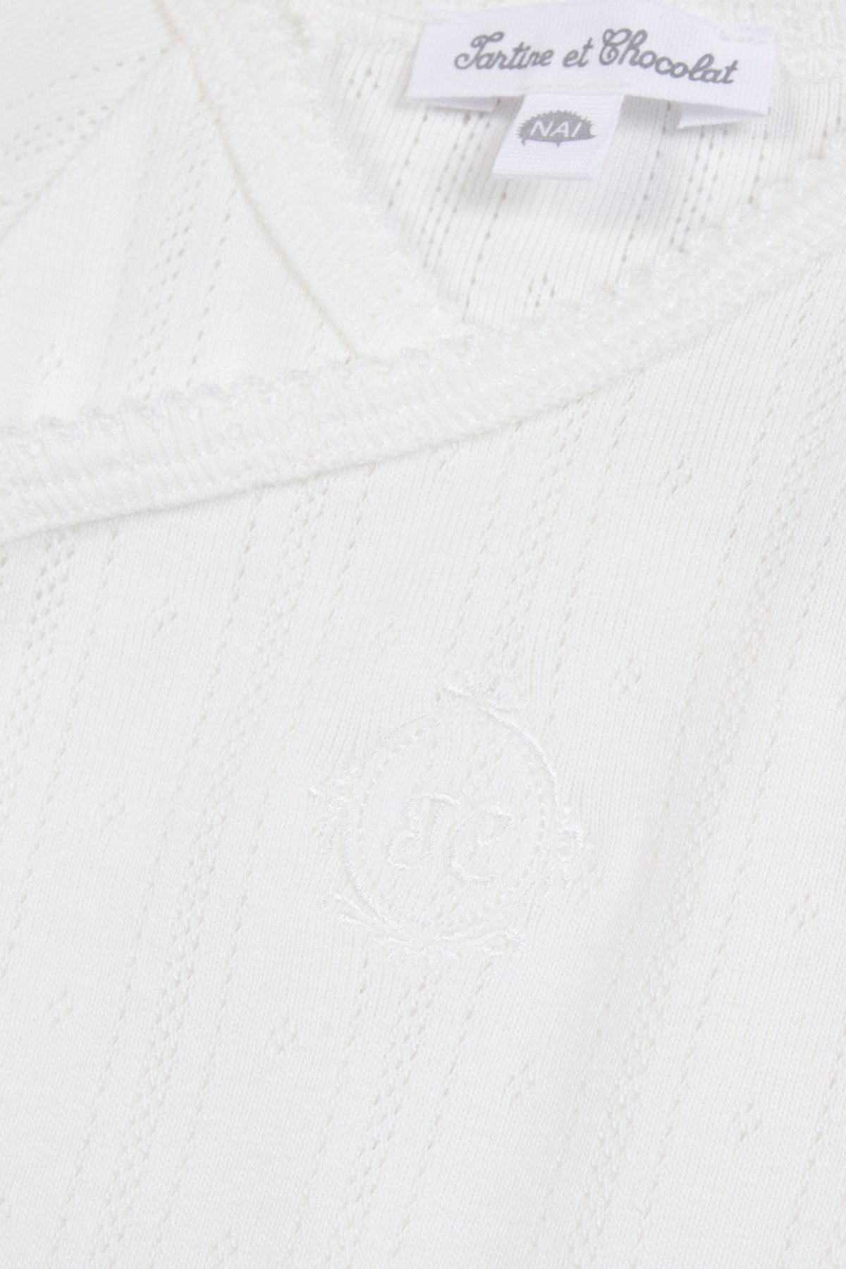 Romper - Korte mouwen katoen pointelle-tricot