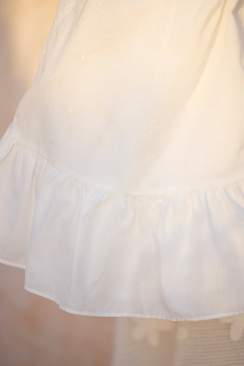 Robe de Baptême - Écru détails dentelle et Volants - Image principale