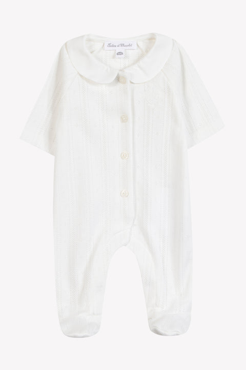 Pijama - Marfil algodon Punto puntilla - Image principale