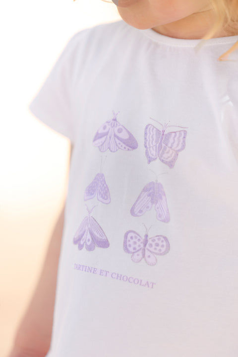T-shirt - Lilac Illustration butterflies - Image principale