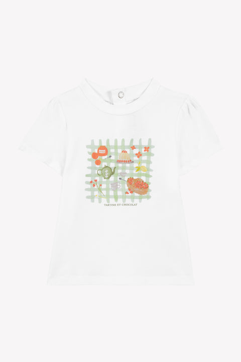 T-shirt - White Illustration bucolic walk - Image principale