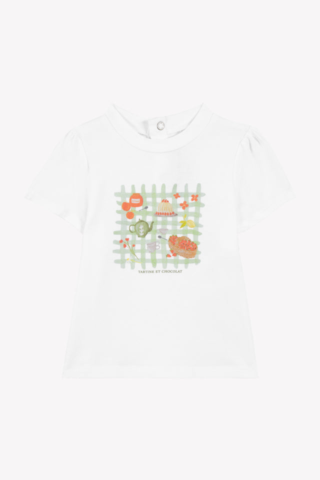 T-shirt - White Illustration bucolic walk - Image principale