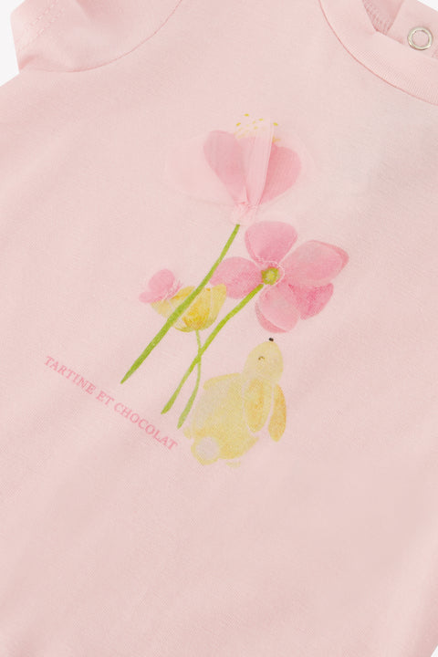 Maglietta- Rosa pallido Illustrazione fiori - Image principale