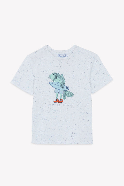 T-Shirt - Aqua Illustration Surferfisch - Image principale