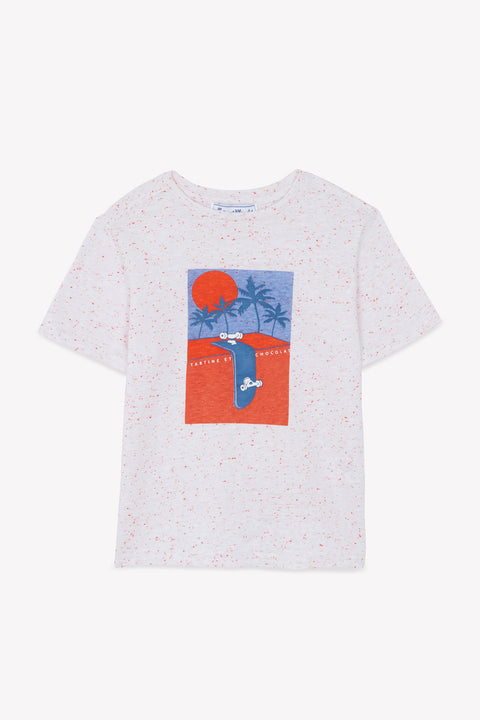 T-Shirt - Würziges Orange Illustration Schlittschuhlaufen - Image principale