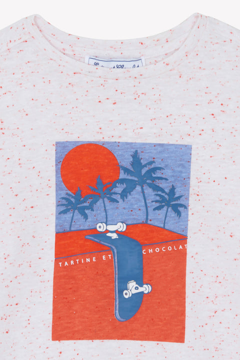 T-Shirt - Würziges Orange Illustration Schlittschuhlaufen - Image principale
