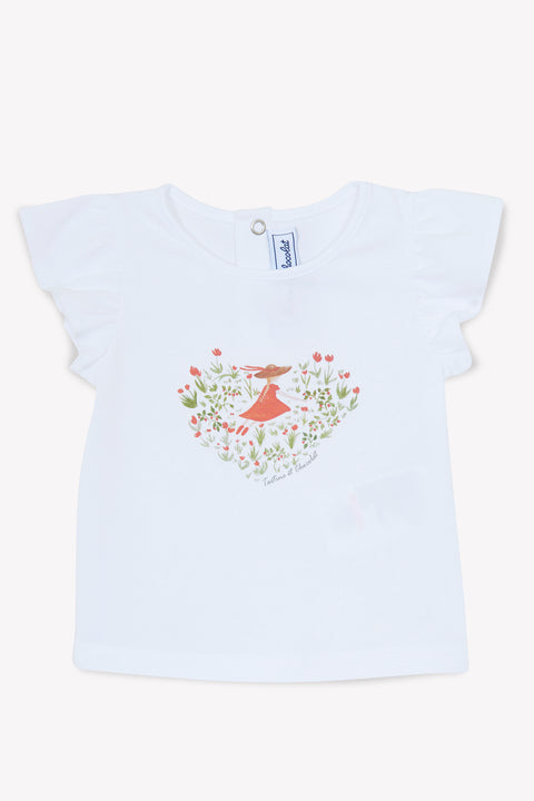 T-shirt - White Illustration flower heart - Image principale