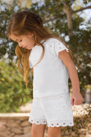 T-shirt - White English embroidery