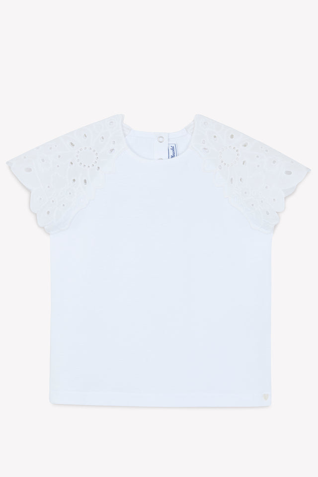 T-shirt - White English embroidery - Image principale