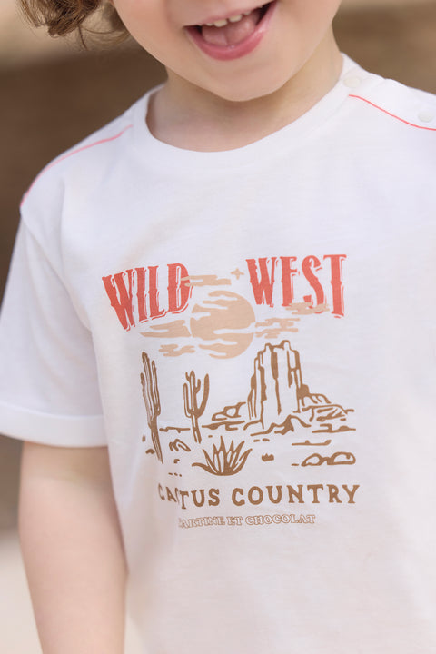 T-Shirt - Ecru Illustration Wilder Westen - Image principale