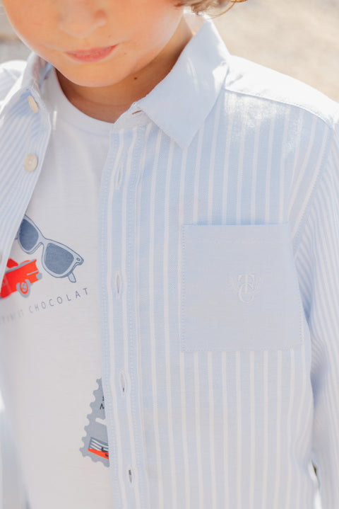 Shirt - Blau Grauwar bei Streifens - Image principale