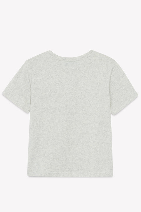 Camiseta - Gris claro brezo Ilustración vaquero - Image principale