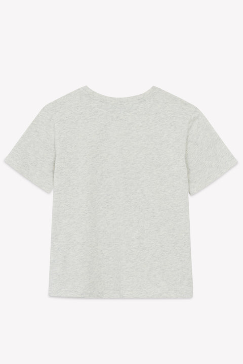 T-Shirt - Grau Heidekraut Illustration Entdeckerbär - Image principale