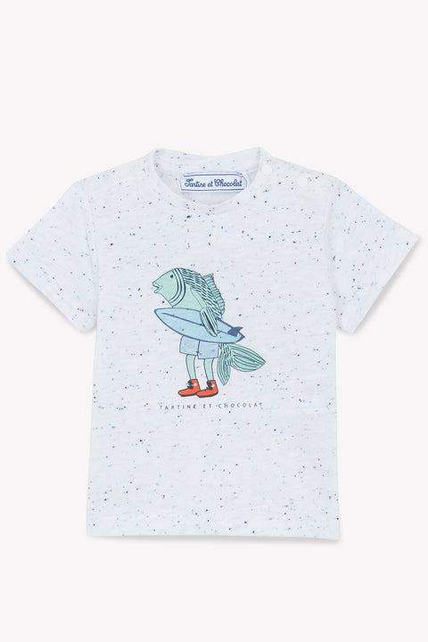 T-Shirt - Aqua Illustration Surferfisch - Image principale