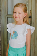 T-shirt - White Illustration flowers