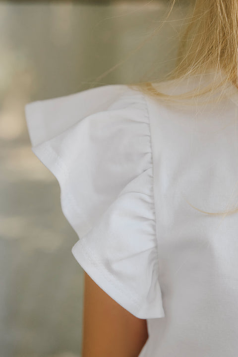 T-shirt - Blanc illustration fleurs - Image principale