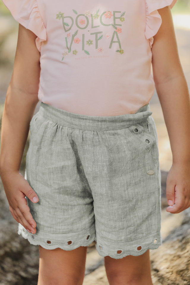 Short - Kaki lin détails ajourés - Image principale
