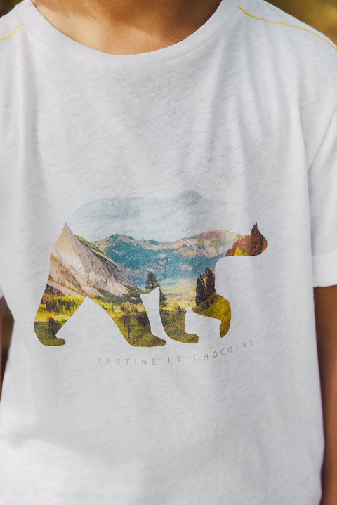 Camiseta - Blanco Ilustración oso - Image principale