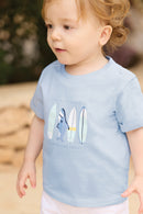 T-shirt - Blue washed Illustration surfing