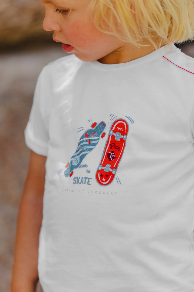 Camiseta - Naranja picante Ilustración patinar - Image principale
