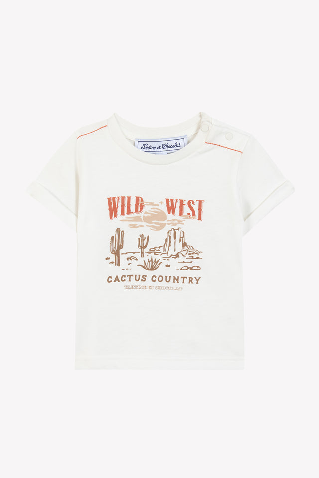 T-Shirt - Ecru Illustration Wilder Westen - Image principale