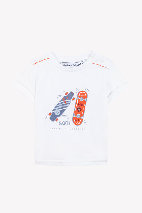 Camiseta - Naranja picante Ilustración patinar - Image principale
