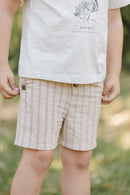 Kurze Hose - Ocker Streifens