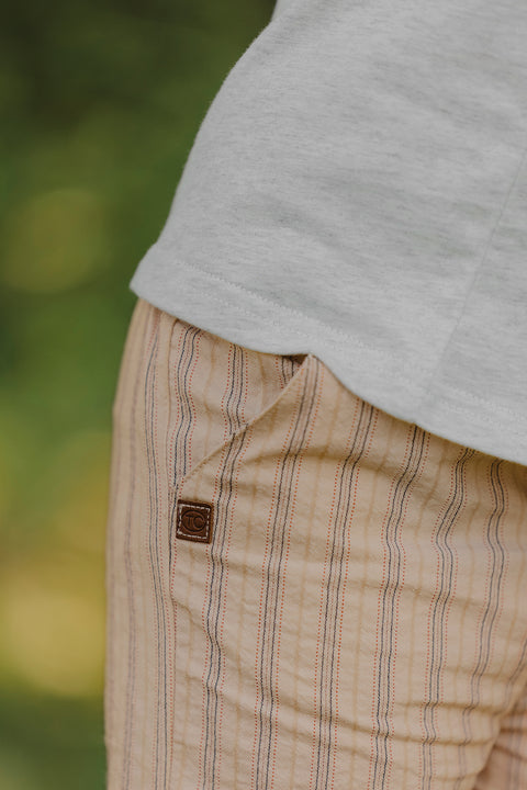 Kurze Hose - Ocker Streifens - Image principale