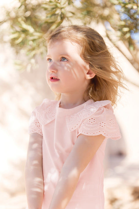 T-shirt - Pale pink English embroidery - Image principale
