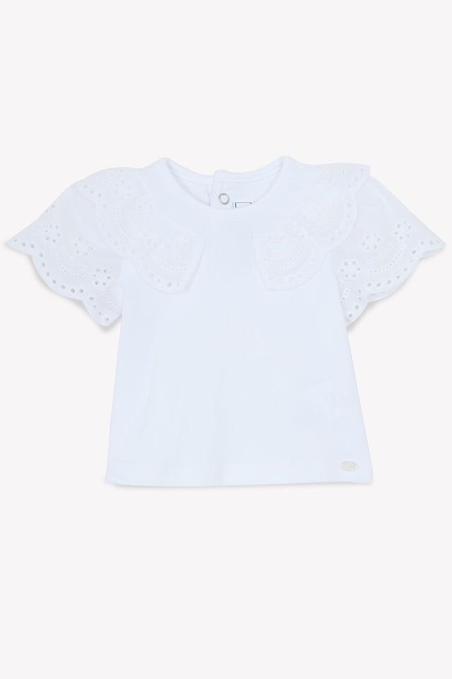 T-shirt - White English embroidery - Image principale