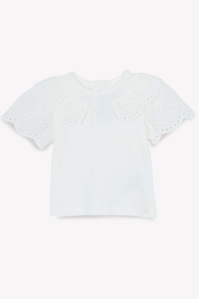 T-shirt - ecru English embroidery - Image principale