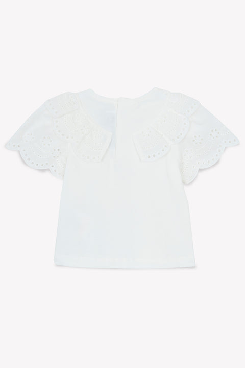 T-shirt - ecru English embroidery - Image principale