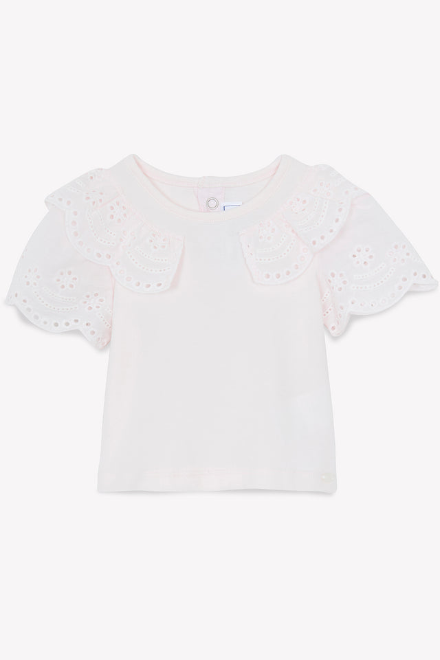 T-shirt - Pale pink English embroidery - Image principale
