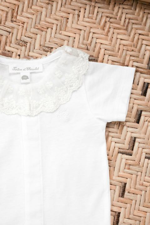 Body - Weiss Rüschenkragen Spitze - Image principale
