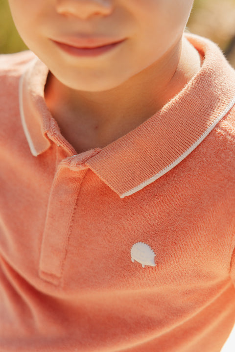 Poloshirt - Orange Strickwaren Schwamm - Image principale