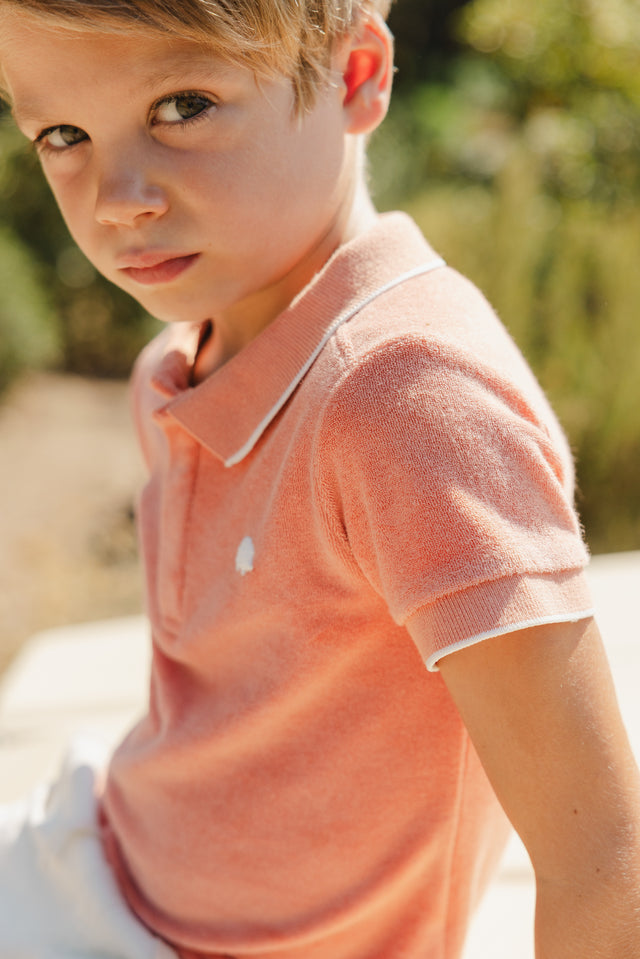 Poloshirt - Orange Strickwaren Schwamm - Image principale