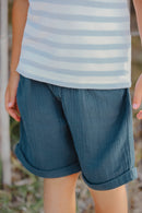 Short - Marine gaze de coton