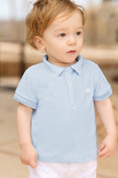 Polo - Bleu lavé maille éponge